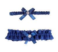 Bride Garter, Lace Blue Garters, Blue Bow and Rhinestone Lace Garter Bridal Wedding Accessories Bride to be Wedding Day Gifts