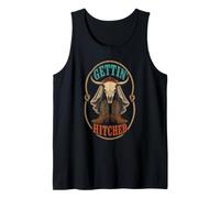 Bride Gettin Hitched Western Wedding Bachelorette Party Gift Tank Top