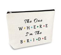 Bride Gift Bridal Makeup Bag Bride to Be Bridal Shower Gift Newly Engaged Travel Cosmetic Bag Engagement Bachelorette Party Gifts Future Mrs Gifts Valentine’s Day Wedding Present Toiletry Pouch