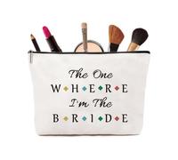 Bride Gift Bridal Makeup Bag - VivaJoy Bride to Be Bridal Shower Gift Newly Engaged Travel Cosmetic Bag,Engagement Bachelorette Party Gifts, Future Mrs Gifts, Valentine’s Day Wedding Present