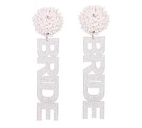 Bride Gifts Pearl Rhinestone Bride Letter Earrings For Women Bride Accessories For Bachelorette Party Handmade Beaded Bride Dangle Earring Wedding