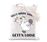 Bride Goose Tote Bag Goose Merch Goose Lover Bride To Be Handbag Wedding Drinking Gift (Bride goose)