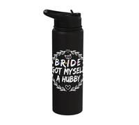 Bride Got Myself A Hubby Wedding Rings Stainless Steel Insulated Water Bottle