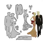 Bride Groom Cutting Dies, Wedding Ceremonial Dress Die Cuts Metal Embossing Stencils Template Mould for Card Scrapbooking and DIY Craft Album Paper Card Decor