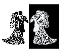 Bride & Groom Metal Cutting Die, Stencil Die Cutter, MR, MRS, Wedding, Anniversary, Card Making, Scrapbooking, Die Size of 9.3 cm x 6.2 cm.C3