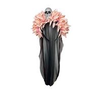 Bride Headband Gothic Flower Garland Veil Day Dead Costume Accessories for Halloween and Ghost Festivals（Pink）