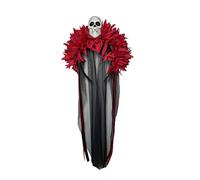 Bride Headband Gothic Flower Garland Veil Day Dead Costume Accessories for Halloween and Ghost Festivals（Red）