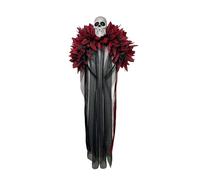 Bride Headband Gothic Flower Garland Veil Day Dead Costume Accessories for Halloween and Ghost Festivals（Wine）