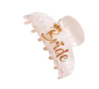 Bride Lettering Print Hair Claw Clip For Bride Wedding Party Accessories Strong Grip Spring Hair Claw For Formal Event
