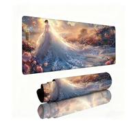 Bride Mouse Mat Rose Mouse Pad Desk Mat 800x400x3mm, Table Mats, Soft Smooth Surface and Anti-Slip Rubber Base, Improved Precision and Speed, Desk Accessories for Men Macbook, PC, Laptop Office 0B-829