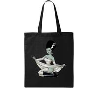 Bride of Frankenstein Pin Up Girl Monster Natural Ecological Cotton Tote Bag Black