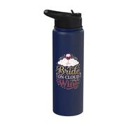 Bride On Cloud Wine Bachelorette Party Wine Lover Stainless Steel Insulated Water Bottle