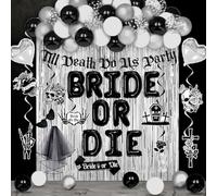 Bride or Die Bachelorette Party Decorations, Till Death Do Us Party Banner Balloons Til Death Do Us Party Bachelorette Party Decorations