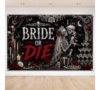 Bride or Die Backdrop Skull Wedding Day Bridal Shower Supplies Til Death Do Us Party Bachelorette Party Decorations