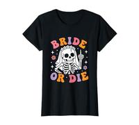Bride Or Die Retro Halloween Bachelorette Matching Hen Do T-Shirt