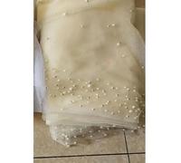 Bride Pearl Veil Woman Ivory White Wedding Accessories 1.5m Wide One Floor Cathedral-ivory-400cm