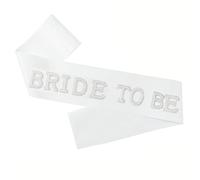 Bride Sash Hen Party - Bride To Be Sash, Pearl-Style & Rhinestone Detail | Stand Out In Group Photos, White Satin Drapes Over The Outfit, 160cm Length Creates A Classic Cross-Body Look