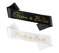 Bride Sash White Groom To Be Sash Black Bridal Shower Band Set 2 Pcs Wedding Shower Decor Wedding Shower Decorations Engagement Party Decorations Wedding Party Decorations Bachelor Party Decorations