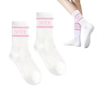 Bride Socks, Stylish White Wedding Socks for Bride, Comfortable Bridal Sock, Perfect Bridal Sock or Wedding Day Bridesmaid Engaged Gift (Pink)