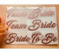 Bride Squad, Bridesmaid, The Bride, Team Bride Iron On T-Shirts Transfer Vinyl Wedding Party, Hen Do Party Gift Ideas Rose Gold Vinyl (9 Bride Squad + Bride to BE)