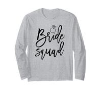 Bride Squad Script Diamond Ring Graphics Wedding Long Sleeve T-Shirt