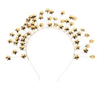 Bride Star Accessories Dress Crown Wedding for Headband | Golden Plastic Resin, Lightweight Clip-on Grip, Party Use for Lady and Lover