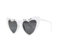 Bride Sunglasses, Heart Shaped Design | Stylish with pearl accents, Ideal for bachelorette parties, Lightweight plastic construction