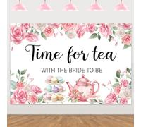 Bride To Be Backdrop, Floral Tea Party Bridal Shower Backdrop Afternoon Tea Party Decor A Bride Is Brewing Photo Background for Women Bachelorette Bridal Shower