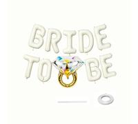 Bride To Be Balloons,for Hen Party Decorations,Cream White Bride To Be Banner Bridal Shower Diamond Ring Letters Foil Balloons Bachelorette Party Decorations for Wedding Engagement Hen Do Accessories