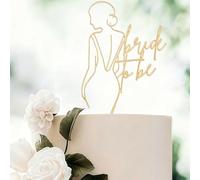 Bride to Be Cake Topper Gold Acrylic, Gold Glitter Hen Party Cake Toppers, Wedding Cakes Topper, HSC Bridal Shower Cakes Decoration, Bridal Wedding Engagement Bachelorette Party Supplies