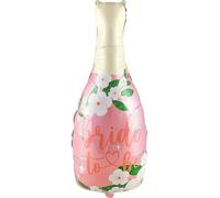 Bride To Be Champagne Bottle Foil Balloon - Pink Floral Bridal Shower Balloon for Hen Party, Wedding Decorations & Engagement Celebration, 85cm (2 Pack)