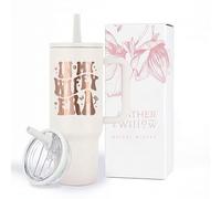 Bride to Be Coffee Tumbler with Lids and Straws | 40 oz Mason Jar Cups & Iced Coffee Cup | Bridesmaid Proposal Gifts, Bridal Shower, Bachelorette Party Supplies & Bride Tribe - In My Wifey Era