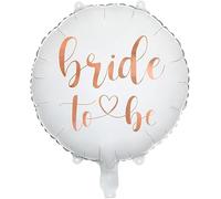 Bride to Be Foil Balloon, 45 cm, White with Rose Gold Text, Wedding Party Decoration