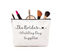 Bride to Be Gifts, Bride Gift, Makeup Bags with Simple Carefully Designed Text & Patterns of Heart, Travel Toiletry Skinbag Brides Bag for Women Ladies Wedding