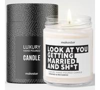 Bride to Be Gifts - Luxury Soy Wax Candle - Vanilla, Jasmine, Sugared Almond - Makester