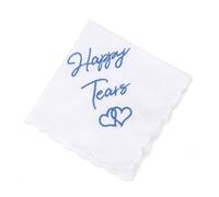Bride To Be Gifts Something Blue for The Bride Happy Tears Handkerchiefs | Happy Tears Tissues Wedding White Cotton Handkerchief for The Brides 30X30Cm