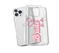 Bride To Be Pink Bridal Wife Aesthetic TPU Custom Clear Compatible With iPhone 7 7S 8 SE 2020 X XR XS 11 12 13 14 15 16 16E 17 Air Pro Max Plus Mini Case Design Personalised Name Cover Silicone