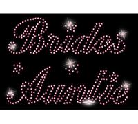 Bride To Be PINK Crystal Transfer - Wedding Hen Night - Pink Iron On Transfers - LARGE DESIGN - Hot Fix Diamante Rhinestone (Brides Auntie)
