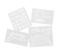 Bride to Be Stencil Set Pack of 4, Hen Party Craft Stencils for DIY Signs, Jackets, Decorations and Bridal Party Crafts