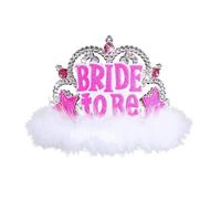 Bride To Be Tiara with White Marabou Accessory for Fancy Dress
