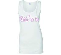 Bride to BE - Wedding - Hen Night - Ladies Vest - Crystal Rhinestone - S-XXL (16 XX Large, White)