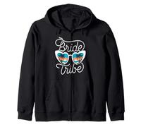 Bride Tribe Heart Sunglasses Beach Bachelorette Party Zip Hoodie