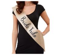(Bride Tribe) Hen Party Sash Deluxe Gold Glittered - Bride To Be, Bride Tribe, Team Bride