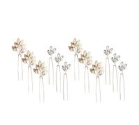 Bride Updo Hairpin 12 Piece Alloy Rhinestone Leaf Hair Stick Set | Two Packs Six Pieces Each, Delicate Hair Decoration for Women and Girls, Engagement Parties, Birthdays