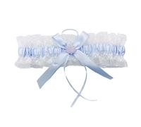 Bride Wedding Garter, Blue Garters for Brides, Something Blue for The Bride, Bow Lace Rhinestone Elastic Leg Garter, Elegant Wedding Accessories for Women Girls Bridal Shower Party