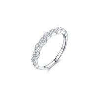 Bride Wedding Ring, Lab Created Diamond Rings Wedding Set Wave Silver with Round Shape Lab Created Diamond 18K White Gold Size M 1/2
