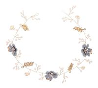 Bride's Flower Wreath,Bride Headband Ribbon,Metal Headbands for Women Hair Vine Floral Pearl Headbands for Women Bride Flower for Women Girls Bridal Headband(Blue)