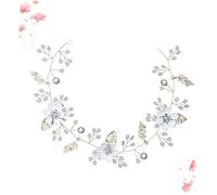 Bride's Flower Wreath,Bride Headband Ribbon,Metal Headbands for Women Hair Vine Floral Pearl Headbands for Women Bride Flower for Women Girls Bridal Headband(White)