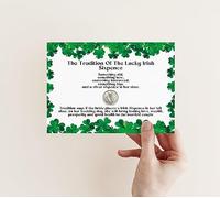 Bride's Sixpence Irish Coin and Card | Sixpence Tradition | Something Old, Something New, Something Borrowed, Something Blue, And A Sixpence For Her Shoe - Gifts For Bride To Be