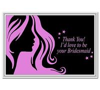 Bridesmaid Acceptance Card - Thank you for asking me - Special Thanks & Appreciation for Bride from Bridesmaid - Unusual Beautiful - Quality Wedding Keepsake - Silhouette and Stars theme